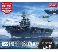 Modello in plastica della nave USS Enterprise CV-6 - battaglia di Midway