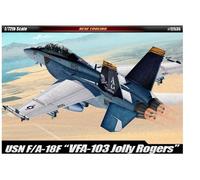 Modello in plastica dell'aereo F/A-18F USN VF-103 JOLLY ROGERS 1:72