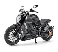 Modello in scala di moto Simulazione In Scala 1:12 Per Ducati Diavel Off Road Moto Modello In Lega Suono Luce Diecast Di Giocattolo Regalo(Black)