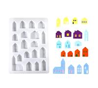 Modello In Silicone A Forma Di Casa - In Argilla A 19 Cavità,In Silicone Per Gesso - Per Resina Gesso Argilla Artigianato Fai da Te Arte Decorazione Natale Realizzazione di