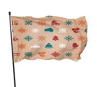 Modello invernale Bandiera da giardino 3x5 FT Fiocco di neve Guanti Cappello Sciarpa Caffè Bevanda Previsioni del tempo Icona Poliestere Cortile Bandiere Casa Patio Prato Banner di auguri per estern