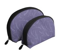 Modello lavanda, Borsa per trucco a conchiglia Portamonete da donna Borsa da toilette piccola Borsa per cosmetici 2 pezzi