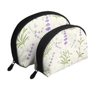 Modello lavanda, Borsa per trucco a conchiglia Portamonete da donna Borsa da toilette piccola Borsa per cosmetici 2 pezzi
