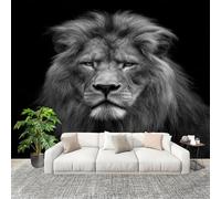 Modello Leone 3d Carta da Parati Fotografica Panorama Effetto 250x175 cm Grigio Decorazione per la Casa per Pareti per Camera Da Letto Sala Fotomurali In Tessuto Non Tessuto