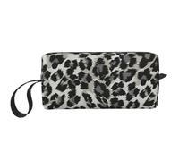 Modello Leopardo Grigio E Nero, Borsa per il trucco Borsa per cosmetici Borsa da toilette da viaggio portatile Borsa per trucco Organizer