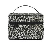 Modello Leopardo Grigio E Nero, Borsa per il trucco Borsa per cosmetici Borsa da viaggio portatile da viaggio Astuccio per matite