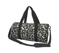 Modello Leopardo Grigio E Nero, Borsone da viaggio di grande capacità Borsa rotonda Borsa da viaggio sportiva Borsa da viaggio Borsa da fitness