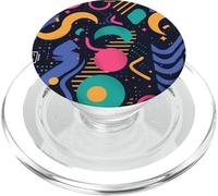 Modello moderno nero retrò anni '80 '90 Geo Flow PopSockets PopGrip per MagSafe