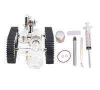 Modello motore Stirling serbatoio a vapore Power Physics Science Educational Toy per bambini per adulti Tracce in gomma in acciaio inossidabile Assistenza didattica alcolica.