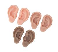 Modello orecchio artificiale in silicone a 6 paia 3 colori | Modello orecchio simulazione realistico per studenti e principianti, aiuto didattico in per la
