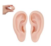 Modello Orecchio in Silicone per Pratica Piercing, Coppia Sinistra e Destra | Morbido silicone realistico, Simulazione di sutura e esposizione orecchini, Dimensioni naturali per tirocinio