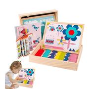modello per bambini - 210 pezzi gioco di memoria educativo magnetico multicolore | Forme geometriche Tangram Puzzles | Per scuola materna ragazze
