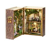 Modello per casa delle bambole - Puzzle in legno realistico per case in miniatura, natura creativa con la nostra casa in miniatura e vivace; set di foglie. L'uso di materiali sostenibili e