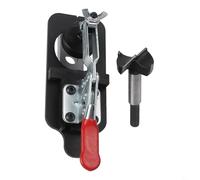 Modello per cerniera da 35 mm per installazione di ante di armadi, guida di foratura da 35 mm, in acciaio ad alto tenore di carbonio, calibro per cerniera a scomparsa per falegnami fai da te (nero)