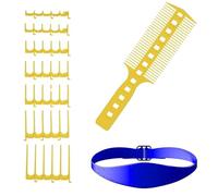 Modello per la rasatura della scollatura | Guida alla dissolvenza per tagliacapelli - 7 per pettine, 1 mascherina in silicone e 1 pettine per acconciature precise