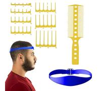 Modello per la rasatura della scollatura | Guida alla dissolvenza per tagliacapelli - Modello di fascia per capelli portatile fai-da-te fai-da-te, 7 per denti a pettine e pettine