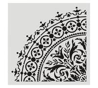 Modello per murales, Stencil da parete 7 pollici 1-4 pezzi Decorativo in carta goffrata cava con mandala a quarto di cerchio(Color 1)