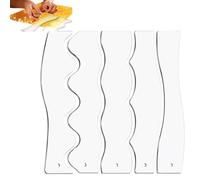 Modello per trapunta a forma d'onda di precisione - Guida al taglio in acrilico trasparente, robusto righello per cuciture | Set di strumenti per quilting portatili da 5 pezzi, strumento versatile per