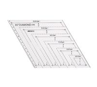 Modello Per Trapuntatura A Diamante - Righello Acrilico Trasparente | Stencil Per Quilting A Rombo A 60 Gradi Da 15,5x13,5 Cm Per Progetti Di Arte Del Tessuto, Ricamo E Cucito