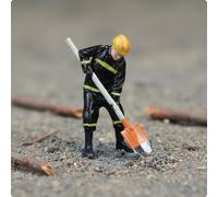 Modello Pompiere 1:32 Colorato Mini Figurina Pompiere Dipinte per Collezionisti