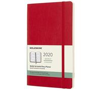 (modello precedente) - Moleskine 12 Mesi, anno 2020 Agenda Settimanale Orizzontale, Copertina Morbida e Chiusura ad Elastico, Colore Rosso Scarlatto, Dimensione Large 13 x 21 cm, 144 Pagine