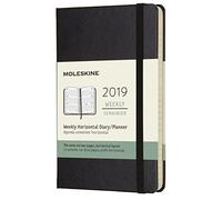 (modello precedente) - Moleskine anno 2019 Agenda Settimanale 12 Mesi, Orizzontale, Tascabile, Copertina Rigida, Nero, 9x14 cm