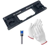 Modello professionale per cerniera della porta con guide regolabili per cerniere da 6 a 15 cm, con doppia compatibilità angolare e perni di bloccaggio per un'installazione accurata in blu (nero +