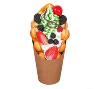 Modello realistico a forma di cialda di gelato per decorazione realistica | Materiale PU molto realistico, robusto, 21,5 cm di altezza, per la decorazione ideale della vetrina, non commestibile