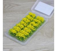 Modello realistico di erba di fiori per paesaggi in miniatura, diorami e terreno di guerra simulazione in plastica per uso interno ed esterno (giallo)