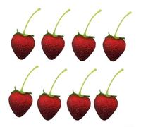 Modello realistico di fragole in schiuma con perline e foglie, frutta artificiale puntello per fotografia, decorazioni per la casa e display educativo, verdura finta compatta inferiore a 10 cm