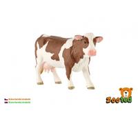 Modello realistico di mucca di plastica della razza pezzata ceca 12 cm