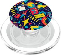 Modello retrò nero 80s 90s musica pop icona PopSockets PopGrip per MagSafe