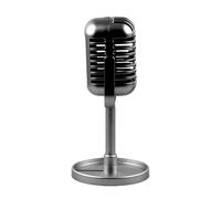 Modello retrò - Supporto per microfono antico, decorazione per registrazione, scultura in stile vintage, installazione teatrale per sfondo cinematografico, decorativi per casa e studio