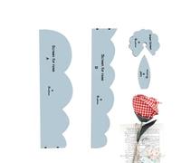 Modello rose in tessuto - Kit da 4 pezzi con righello per fai da te | Modelli di taglio per fiori in tessuto | Per cucire, ricamare e decorare con ricami floreali artificiali, materiale acrilico