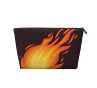 Modello rosso della fiamma della palla di fuoco che cade, Borsa da toilette Borsa per trucco Borsa per cosmetici Borsa da toilette da viaggio portatile