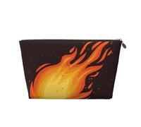 Modello rosso della fiamma della palla di fuoco che cade, Borsa per il trucco Borsa per cosmetici Borsa da toilette da viaggio portatile Borsa da toilette