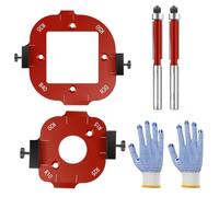 Modello Router Corner Radius - Strumento di layout radio, Routing di finiture | Modello acrilico trasparente con marcature angolari per lavori di taglio del router e utilizzo del design del mobile in