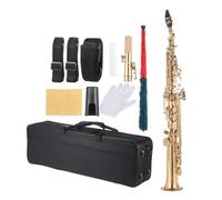 Modello Scolpito Per Strumento A Fiato Piatto In Ottone, Sax Saxophone Dritto, Sassofono In Sib B (Color : Gold)