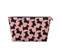 Modello Scottish Terrier rosa nero, Borsa da toilette Borsa per trucco Borsa per cosmetici Borsa da toilette da viaggio portatile