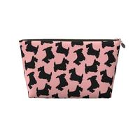Modello Scottish Terrier rosa nero, Borsa per il trucco Borsa per cosmetici Borsa da toilette da viaggio portatile Borsa da toilette
