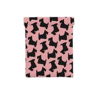 Modello Scottish Terrier rosa nero, Spremere il portafoglio superiore da donna Borsa portaoggetti Piccola portamonete Portamonete