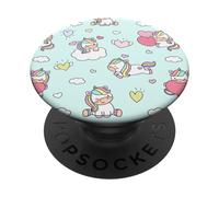 Modello senza cuciture carino unicorno PopSockets PopGrip Adesivo