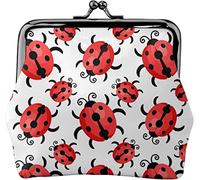 Modello senza cuciture con coccinelle portamonete da donna in pelle, piccolo portamonete con chiusura a scatto a bacio e fibbia portafoglio per regalo ragazza, Come nella foto, Taglia unica, Organizer