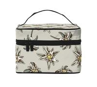 Modello Senza Cuciture Con H E Stella Alpina Colorata Disegnata, Borsa per il trucco Borsa per cosmetici Borsa da viaggio portatile da viaggio Astuccio per matite