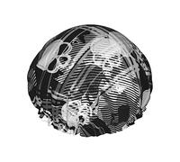 Modello Senza Cuciture Con Motivo Teschi Cuffia Da a E Cuffia Da Bagno Per Donna,Cuffie Da a Impermeabili Oversize Reversibili Grandi Progettate Per Tutte Le Lunghezze Di Capelli,Cuffia El