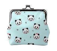 Modello Senza Cuciture Con Panda Portamonete In Pelle Da Donna, Piccola Custodia Per Il Cambio Con Chiusura Con Fibbia Con Chiusura A Bacio Portafoglio Con Fibbia Per Regalo Ragazza