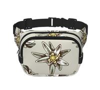 Modello senza cuciture con stelle alpine colorate disegnate a mano, Marsupio quadrato a doppio strato, borsa da viaggio, marsupio casual