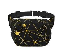 Modello senza cuciture con stelle nere e dorate, Marsupio quadrato a doppio strato, borsa da viaggio, marsupio casual