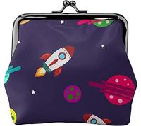 Modello senza cuciture dell'Universo Portamonete in pelle da donna, piccolo astuccio con chiusura a chiusura a scatto Portafoglio con fibbia per regalo ragazza