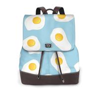 Modello senza cuciture di uova fritte,Zaino da donna, impermeabile, leggero, in pelle PU, alla moda, da viaggio